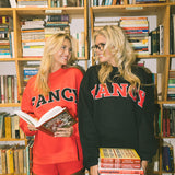 Fancy Oversized Fleece Mockneck - Black/Red