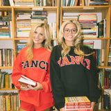 Fancy Oversized Fleece Mockneck - Black/Red