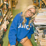 Fancy Oversized Fleece Lined Mockneck - Royal Blue