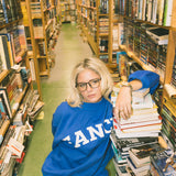 Fancy Oversized Fleece Lined Mockneck - Royal Blue