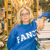 Fancy Oversized Fleece Lined Mockneck - Royal Blue