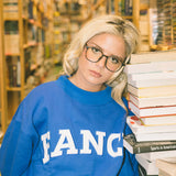 Fancy Oversized Fleece Lined Mockneck - Royal Blue