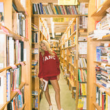 Fancy Oversized Fleece Lined Mockneck - Crimson
