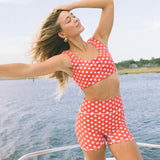 Fancy Fit Shorts Set - Red Polka Dot