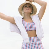 Fancy Fit ShortsSet - Red/Blue Gingham