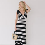 Ruby Sweater Midi Dress - Black/Off White