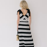 Ruby Sweater Midi Dress - Black/Off White