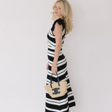 Ruby Sweater Midi Dress - Black/Off White