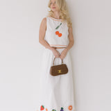 Grace Linen Embroidered Set - Off White
