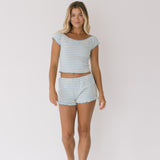 Raya Striped Ruffle Set - Cloud