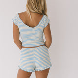 Raya Striped Ruffle Set - Cloud