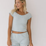 Raya Striped Ruffle Set - Cloud