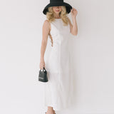 Carmella Side Ring Midi Dress - Off White