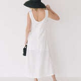 Carmella Side Ring Midi Dress - Off White