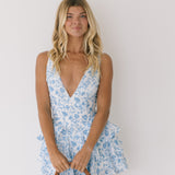 Peirce Blue Floral Mini Dress - Blue