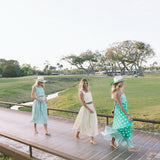 Zara Polka Dot Maxi Dress - White/Green