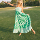 Zara Polka Dot Maxi Dress - White/Green