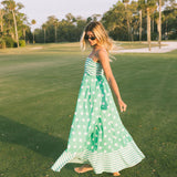 Zara Polka Dot Maxi Dress - White/Green