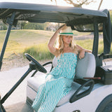 Camellia Striped Maxi Dress - Green/White Stripes