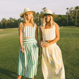 Augusta Green Striped Skirt Set - Green/White