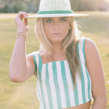 Augusta Green Striped Skirt Set - Green/White