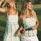 Carolina Seersucker Scalloped Top - Light Green