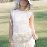 Alister Mini Backless Dress - Yellow/White Pinstripe