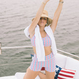 Fancy Fit ShortsSet - Red/Blue Gingham