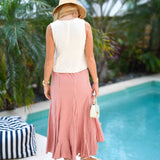 Maggie Stripe Maxi Skirt - Peach