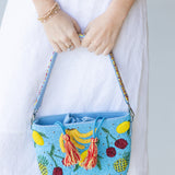 Lush Fruits Beaded Bucket Bag