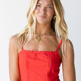 Bianca Drop Waist Detail Maxi Dress - Red