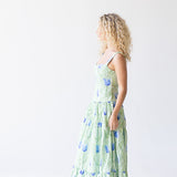 Peyton Midi Dress - Green/Blue