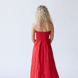Hattie Strapless Maxi Dress - Red