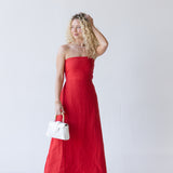 Hattie Strapless Maxi Dress - Red