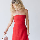 Hattie Strapless Maxi Dress - Red