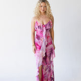 Macey Ruffled Midi Dress - Pink