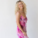 Macey Ruffled Midi Dress - Pink