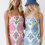 Isabelle Strapless Mini Dress - Pink Floral