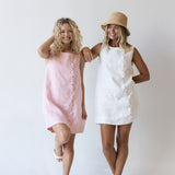 Autumn Scallop Button Detail Mini Dress - Lt Rose