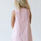 Autumn Scallop Button Detail Mini Dress - Lt Rose