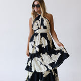 Rosalee Floral Maxi Dress - Black