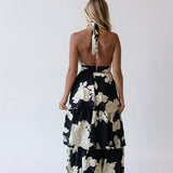 Rosalee Floral Maxi Dress - Black
