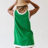 Lily Mini Dress - Green/Off White