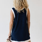 Gia Mini Dress - Navy/Off White