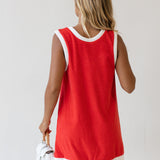 Mia Mini Dress - Red/Off White
