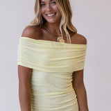 Mabel Strapless Drop Waist Maxi Dress - Butter