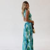 Wren High Neck Midi Dress - Blue