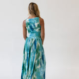 Wren High Neck Midi Dress - Blue
