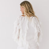 Nova Long Sleeve Ruffle Blouse - White