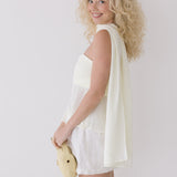 Yasmine Strapless Scarf Top - Pastel Yellow